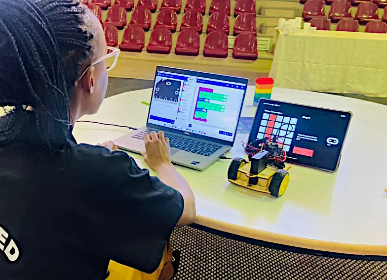 Many thanks to the micro:bit Foundation for their gift of the micro:bits,  Kitronik for their generous discount and Rotary for funding the robotics boards.